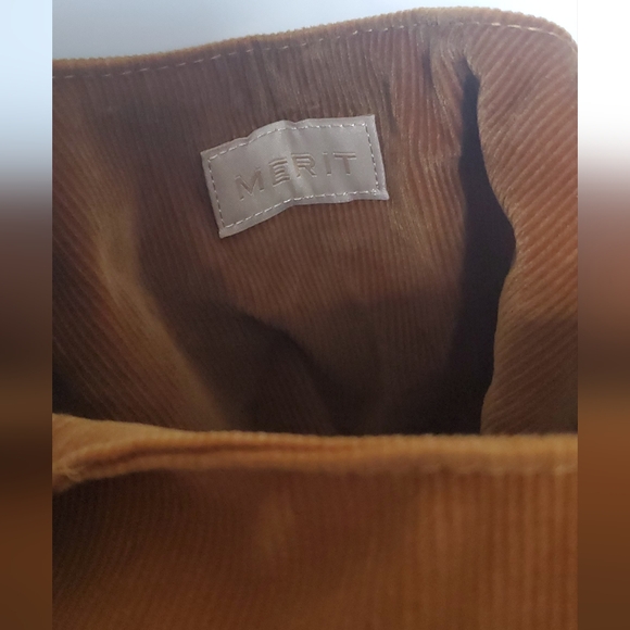 MERIT Suede Makeup Bag in Camel/Brown - Picture 5 of 6